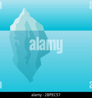 Iceberg dans l'eau l'arrière-plan. Un énorme rocher de glace dans l'océan. Le concept d'entreprise est le secret du pouvoir Banque D'Images