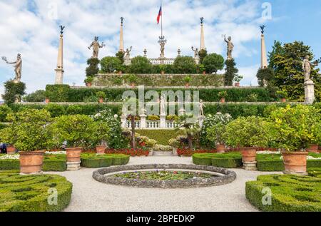 parc sur l'île d'Isola Bella. Italie du Nord, Lac majeur Banque D'Images