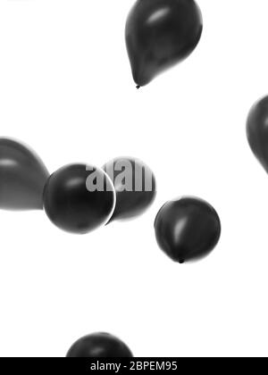 Black Balloon minime bunch. Élément de décoration pour la maison de l'invitation à l'événement. Il y a lieu pour la bannière, affiche, flyer, cartes de vœux Banque D'Images