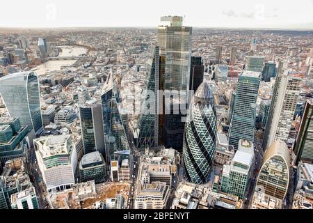 Vue aérienne du quartier financier de Londres Banque D'Images