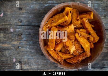 Frites de patates douces Banque D'Images