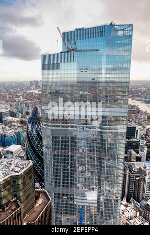 Vue aérienne de 22 Bishopsgate Banque D'Images