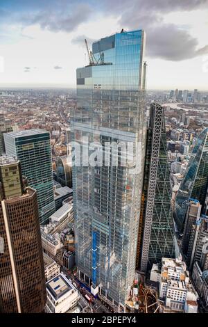 Vue aérienne de 22 Bishopsgate Banque D'Images