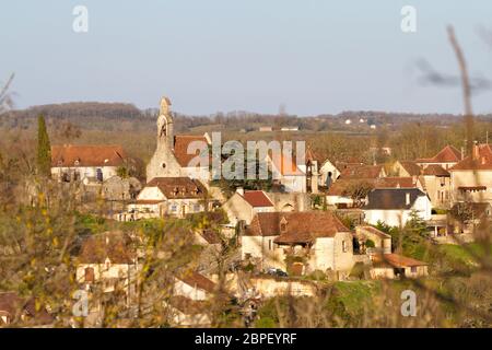 Rocamadour, Lot/France ; 22 mars 2016. Dominant le canyon de l'Alzou, la cité médiévale de Rocamadour est un miracle d'équilibre. Banque D'Images