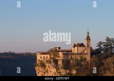 Rocamadour, Lot/France ; 22 mars 2016. Dominant le canyon de l'Alzou, la cité médiévale de Rocamadour est un miracle d'équilibre. Banque D'Images