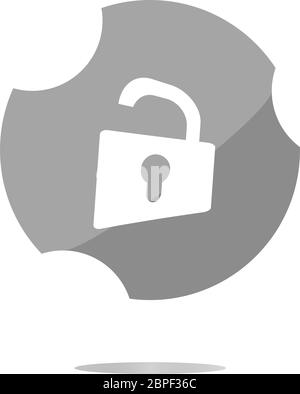 Icône de cadenas signe Web. Bouton arrondi . Affiche tendance de style plat isolée sur fond blanc Banque D'Images