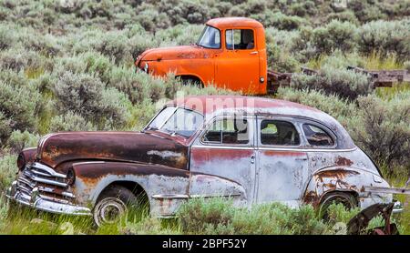 Vintage car près de Kamloops en Colombie-Britannique, Canada Banque D'Images