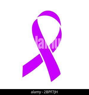 Ruban violet. Concept de santé et de médecine. Sensibilisation au cancer de l'estomac. Mois de sensibilisation au cancer du pancréas en novembre. Symbole de la Journée mondiale du lupus. Illustration vectorielle. Illustration de Vecteur