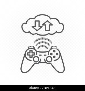 icône de ligne de service de cloud de jeux informatiques Illustration de Vecteur