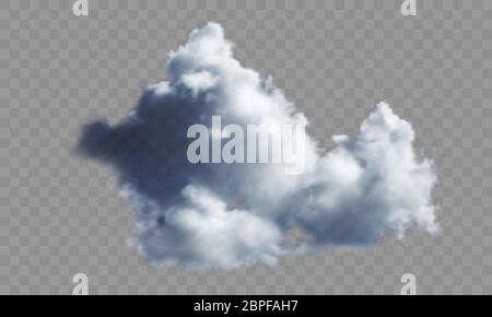 Plus isolés de nuages fond transparent. Thundercloud réaliste. Vector illustration. Illustration de Vecteur