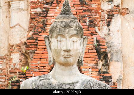 Wat Mahathat à Ayutthaya Historical Park,Thaïlande. Banque D'Images