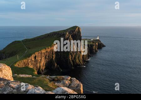 Neist Point est un point de vue sur la plus occidentale de l'île de Skye. Banque D'Images