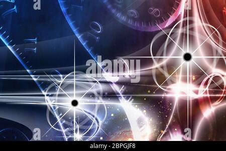 Illustration de l'espace rétro. Les trous noirs à l'univers Banque D'Images