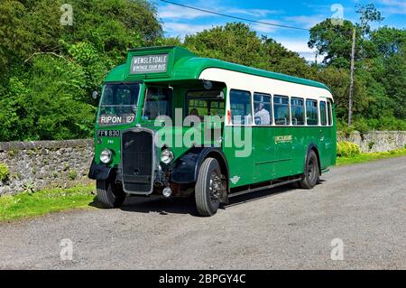 1949 Bristol L5G bus à un seul decker dans Linclonshire Road car Company Livery avec un ECW 35 corps de siège, Gardener 5LW moteur vu à la station de Redmire. Banque D'Images