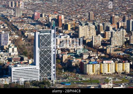 Santiago du Chili, région Metropolitana, Chili - vue panoramique du centre-ville de Santiago. Banque D'Images