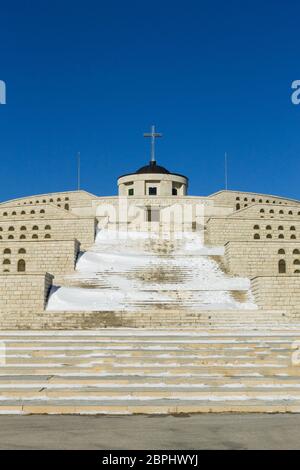 Historique Italien. Mémorial de la première guerre mondiale à partir de 'Monte Grappa', de l'Italie. Alpes italiennes Banque D'Images