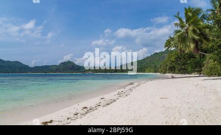 Plage de Baie Lazare sur Mahé aux Seychelles. Banque D'Images