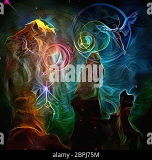 Vive la peinture abstraite. Les Anges dans l'espace profond Banque D'Images