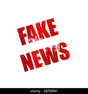 Fake news médias presse texte rouge illustration métallique Banque D'Images