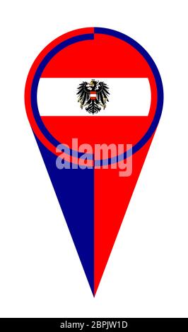 Autriche pointeur de carte emplacement de l'icône marqueur drapeau pin Banque D'Images