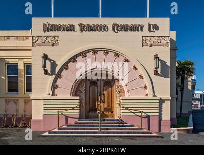 Bâtiment National Tobacco Company, 1932, styles Art Nouveau et Art déco, Napier, région de Hawke's Bay, Île du Nord, Nouvelle-Zélande Banque D'Images