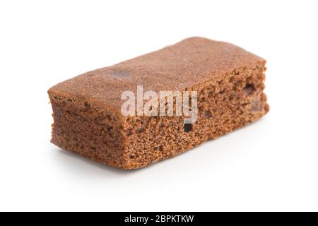 Brownies au chocolat sucré isolé sur fond blanc. Banque D'Images