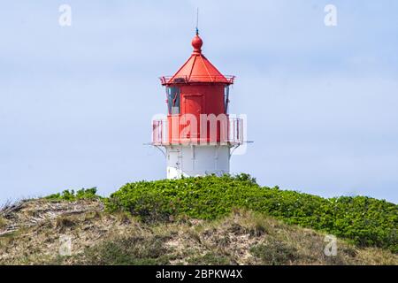 Le phare de Norddorf sur l'île frisonne du Nord d'Amrum Banque D'Images