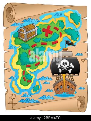 Image thématique de carte pirate 5 - illustration d'image. Banque D'Images