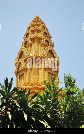 Wat Ounalom (Unnalom) temple de Phnom Penh. Cambodge Banque D'Images