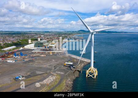 Vue aérienne du chantier de Burntisland fabrications Ltd ( BiFab) à Metsil à Fife, en Écosse, au Royaume-Uni Banque D'Images