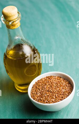 Graines de lin, graines de lin ou d'huile et linseeds. Banque D'Images