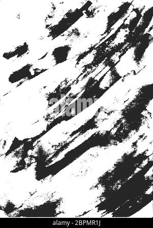 Texture de pinceau grunge noire de style rétro sur fond blanc. Couleur abstraite. Élément de conception artistique sale. Illustration de Vecteur