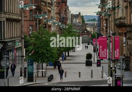 La principale rue commerçante de Glasgow le samedi pendant les restrictions de confinement, le 16 mai 2020 Banque D'Images