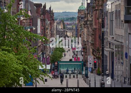 La principale rue commerçante de Glasgow le samedi pendant les restrictions de confinement, le 16 mai 2020 Banque D'Images