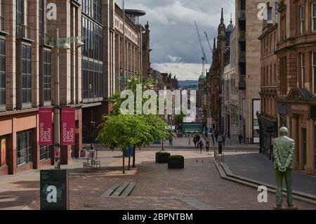 La principale rue commerçante de Glasgow le samedi pendant les restrictions de confinement, le 16 mai 2020 Banque D'Images