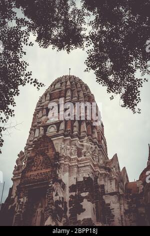 Chedi de Wat Ratchaburana temple, Ayutthaya, Thaïlande Banque D'Images