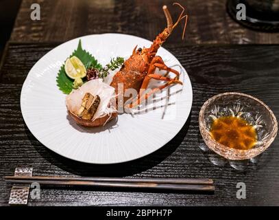 Sashmi groumet homard, cuisine japonaise Banque D'Images