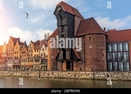 Zuraw, une grue du port de Gdansk célèbre par le relax s. Banque D'Images