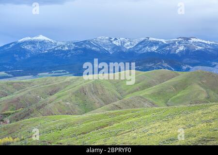 mont baldy dans les grandes montagnes de ceinture au-dessus des contreforts près de townsend, montana Banque D'Images