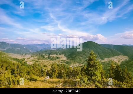 Chaîne de montagnes Rhodopes en Europe du Sud-est, Bulgarie Banque D'Images