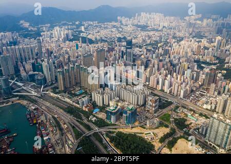 Kowloon West, Hong Kong, 14 septembre 2018 :- centre-ville de Hong Kong Banque D'Images