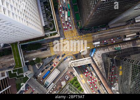 Central, Hong Kong 01 novembre 2018 :- vue aérienne du quartier des affaires de Hong Kong Banque D'Images