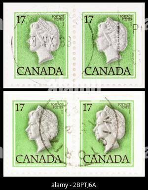 SEATTLE WASHINGTON - 18 mai 2020 : erreurs d'impression d'alignement sur les timbres canadiens de 1979. Scott # 789 Banque D'Images