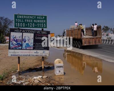 Transport en marbre au Rajasthan, Inde Banque D'Images