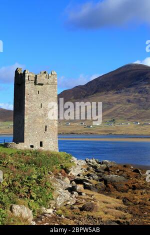 Château de Kildonet sur l'île d'Achill, comté de Mayo, Connaught, Irlande, Europe Banque D'Images