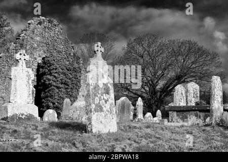 Cimetière de Shanrahan, village de Clogheen, comté de Tipperary, Irlande Banque D'Images