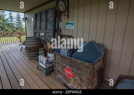 Red Caboose Getaway est un lit et petit déjeuner sur le thème du chemin de fer à Sequim, WA Banque D'Images