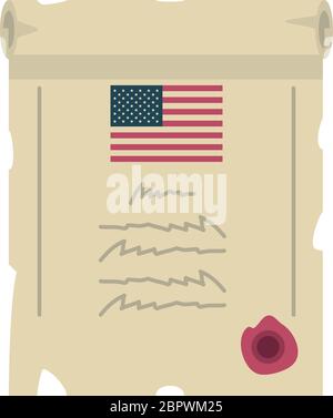 Carte postale avec timbre-poste avec drapeau américain sur fond blanc motif d'illustration vectoriel Illustration de Vecteur