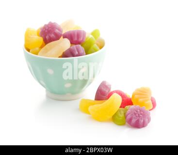 Gelée de fruits bonbons isolé sur fond blanc. Banque D'Images