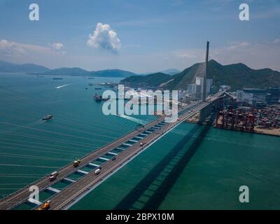 Kwai Tsing, Hong Kong 02 mai 2018 :- Pont Ting Kau Banque D'Images